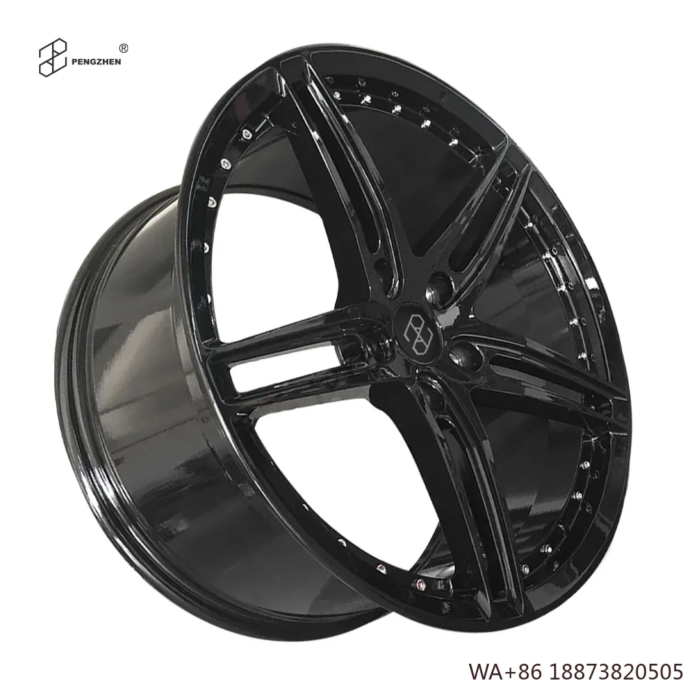 For  One-Piece 5 Star Spoke Black 5x112 R19 20 Inch 5x130 Passenger Car Alloy Wheels for Porsche