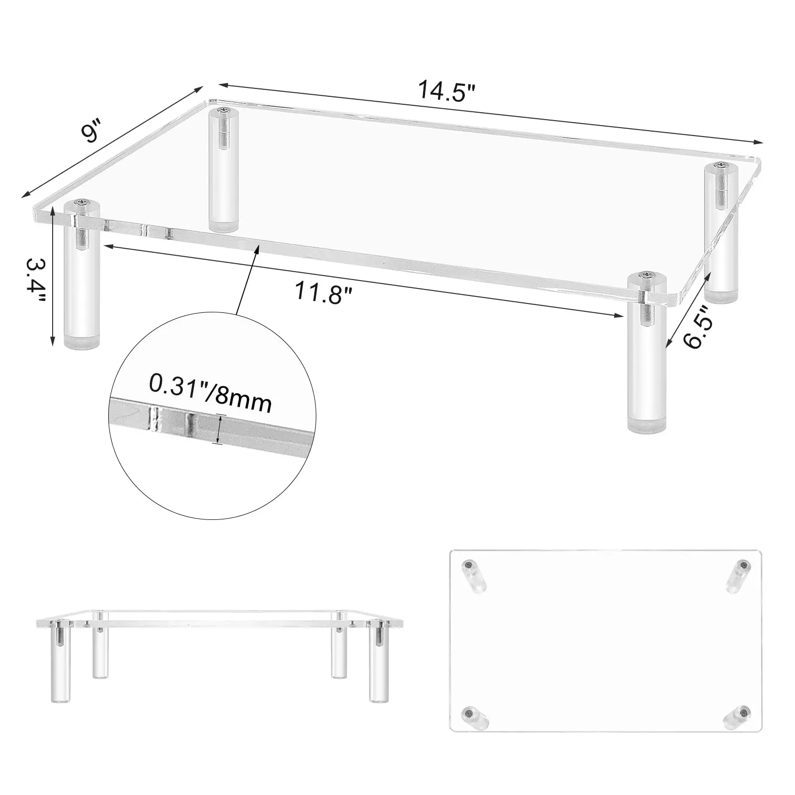 Support de chaire en acrylique pour podium, design moderne, salle d'irritation portable, cours, usage professionnel, conférence, discours d'église, mariages