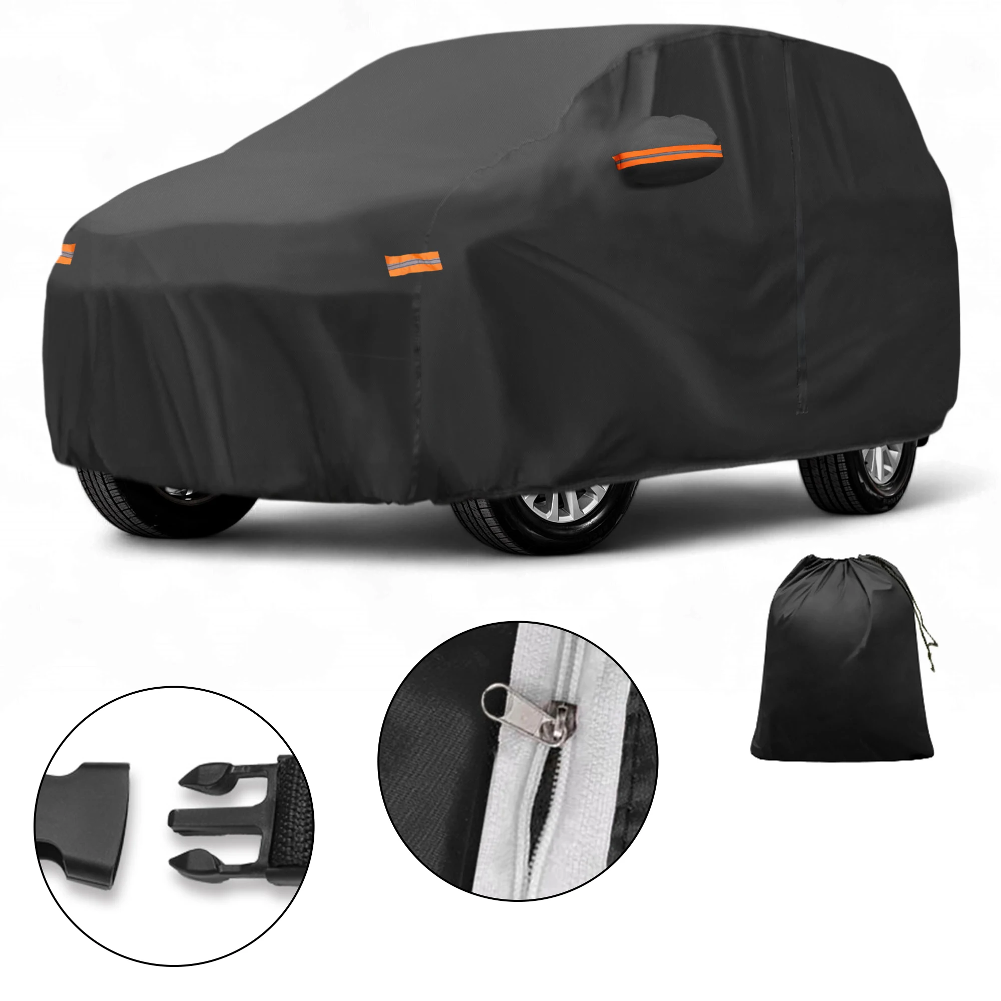 

Motoforti Car Cover Outdoor Waterproof Sun Rain Hail Protection with Left Side Door Zipper 210D-PU for Mazda CX-9