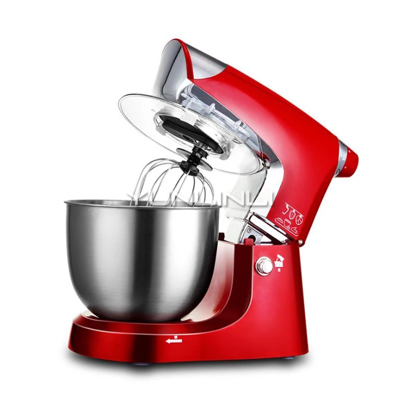 Mesin pengaduk adonan 5L otomatis penuh, Mixer adonan rumah tangga 1000W, Mixer makanan multifungsi