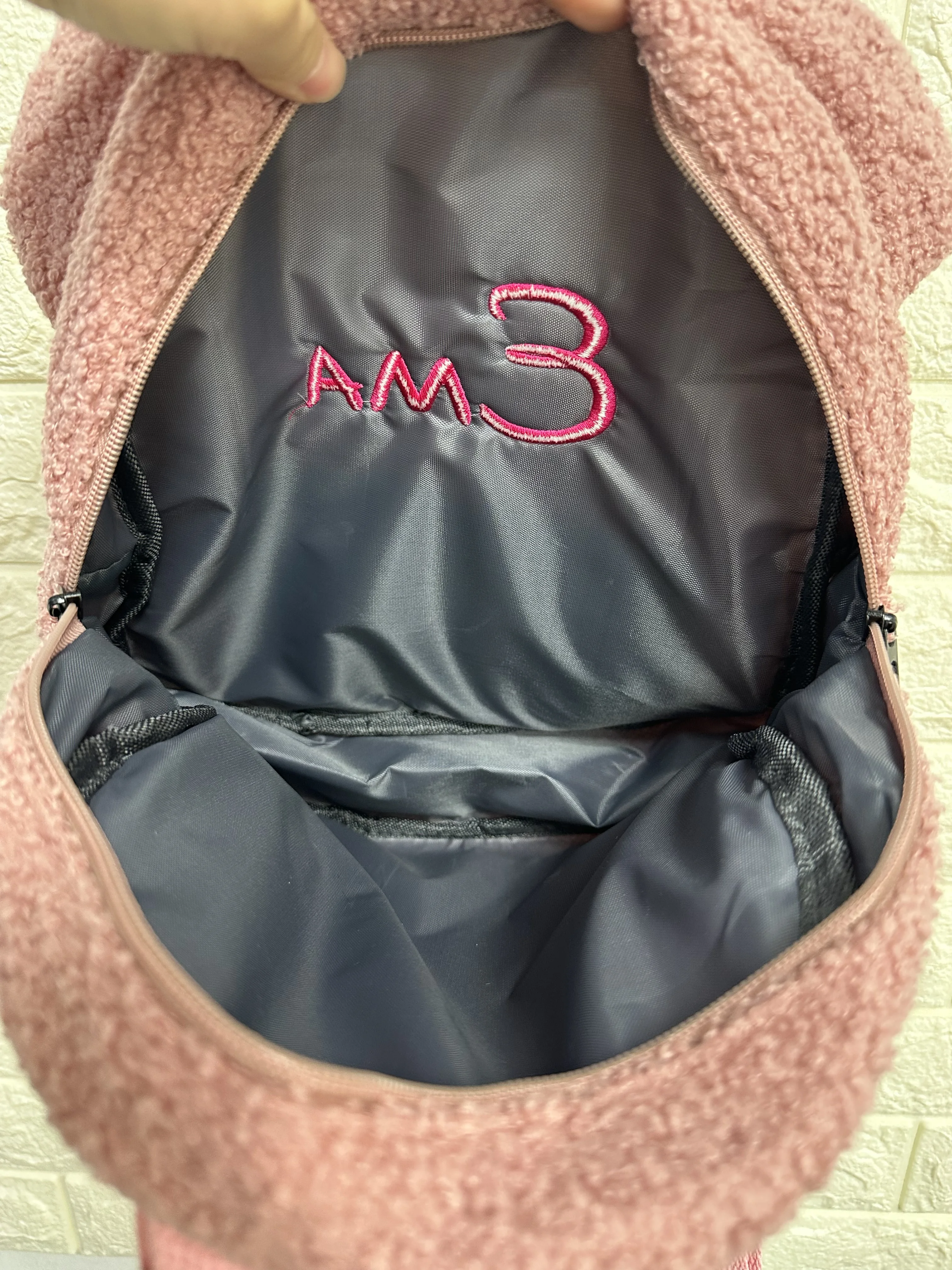 Personalized Embroidery Toddler Backpack Pink Bag Lightweight Plush Bear Bag Kids Custom Name Backpack for Boys Girls Ladies