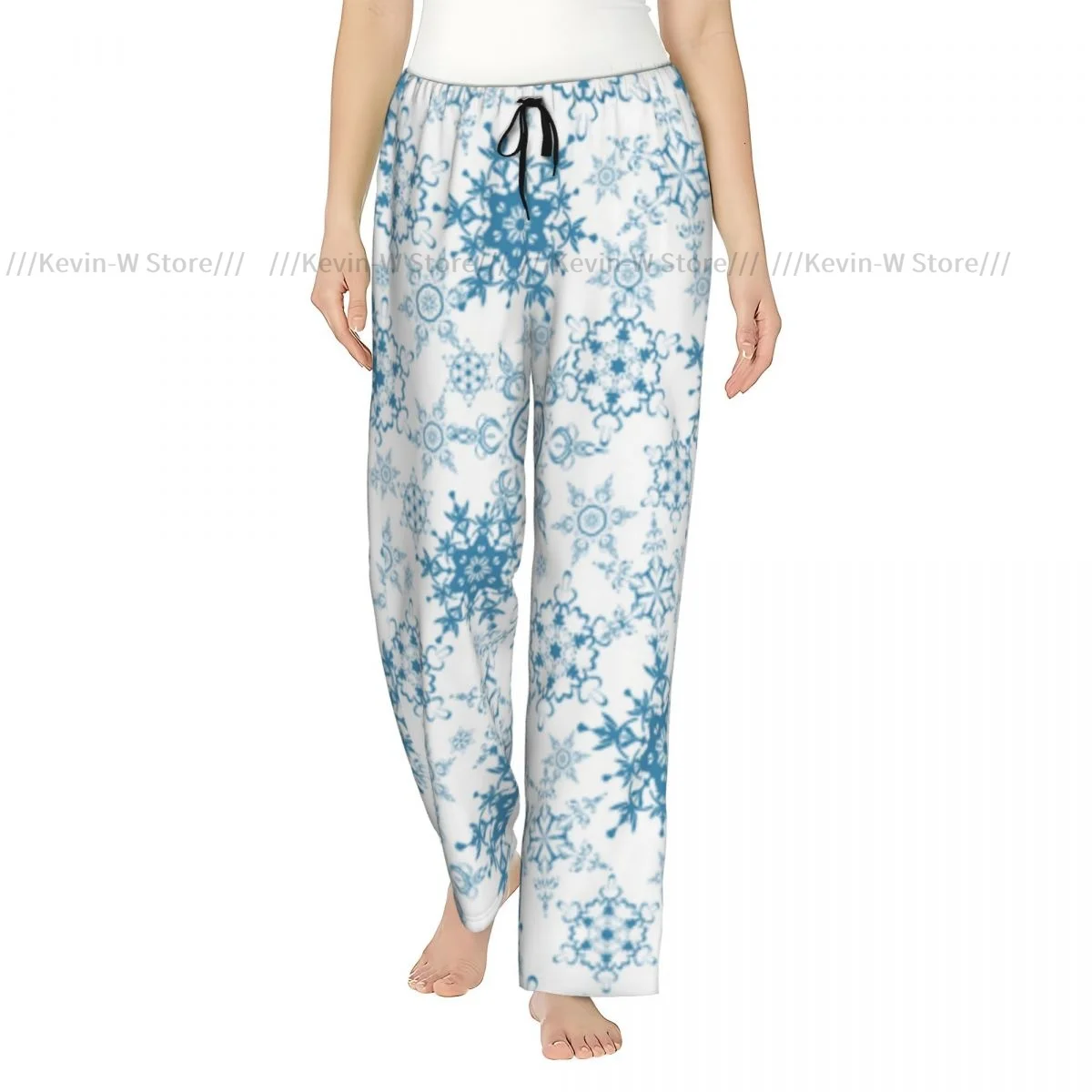 

Женские фланелевые пижамные штаны с изображением Рождества, нежные снежинки, холодная замерзающая погода, мягкие штаны для сна, уютная зимняя одежда для дома
