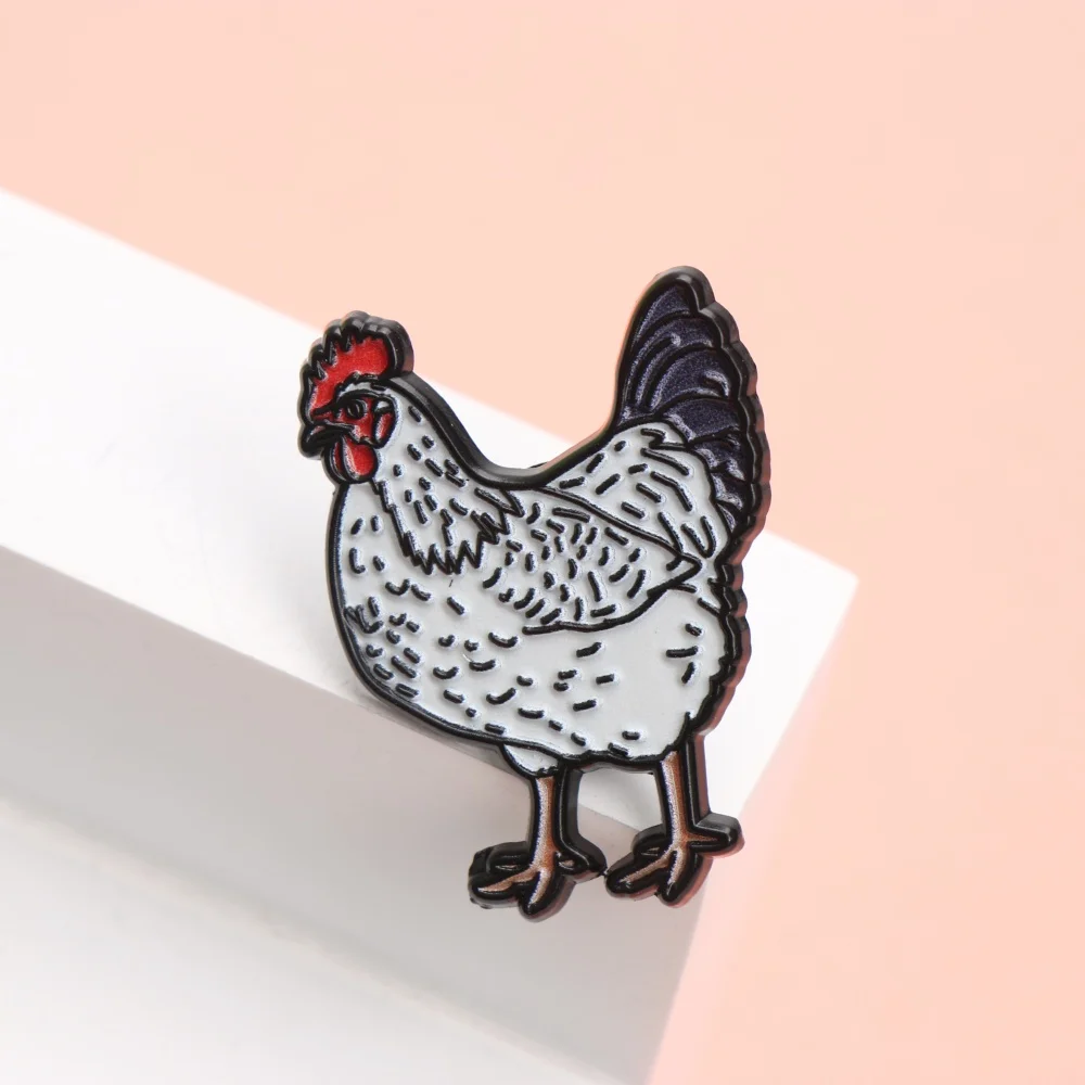 Cartoon Chicken Enamel Pin - Funny Lapel Brooch for Backpack Clothing DIY Accessory Gift for Kids & Friends