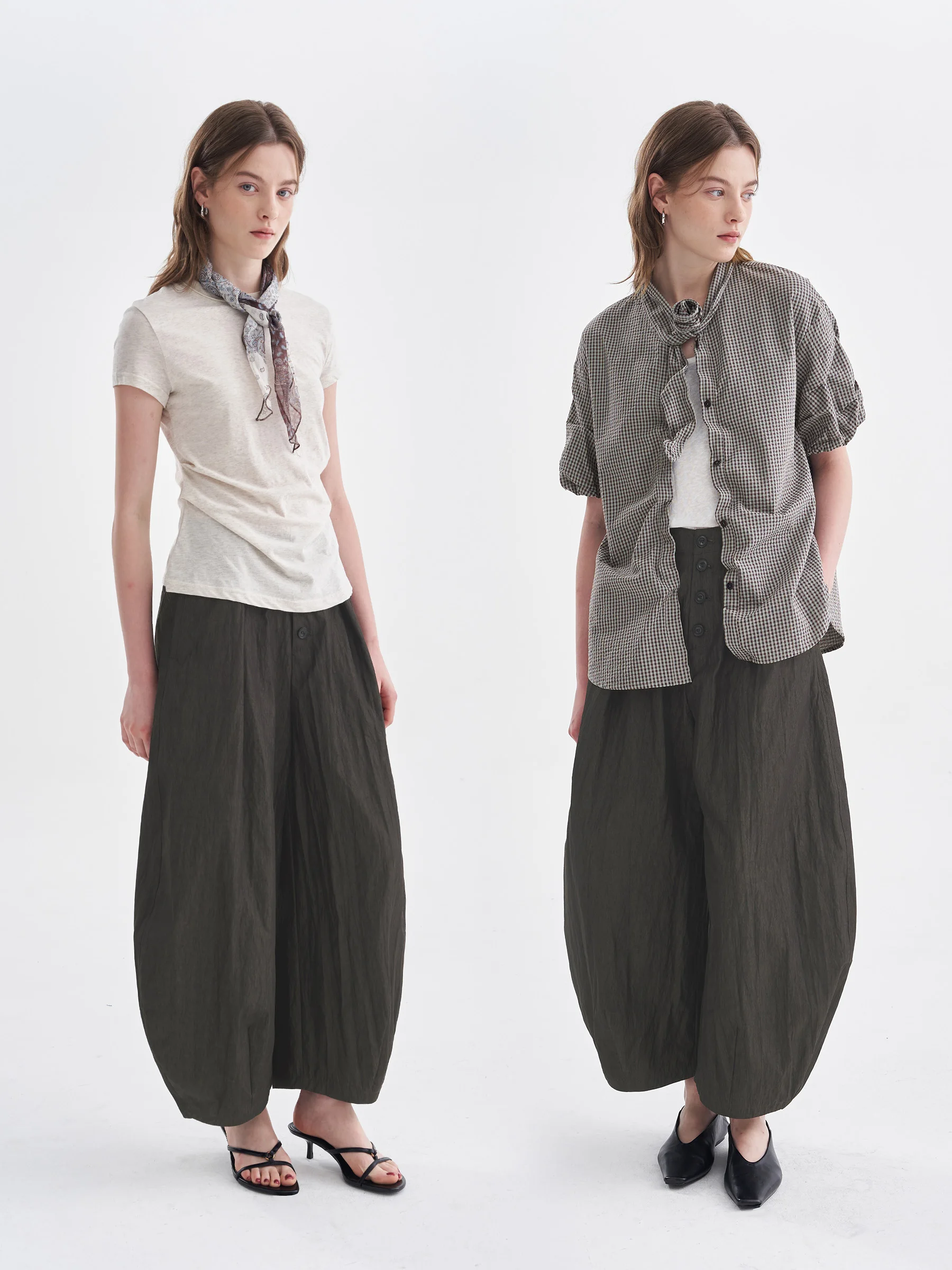 Pantalones Anchos de Estilo Japonés DotDrobe para Mujer, Antiarrugas, Primavera-Verano, Nueva Llegada, Tipo Cuchillo Curvo, Pliegue Interior, Paracaídas