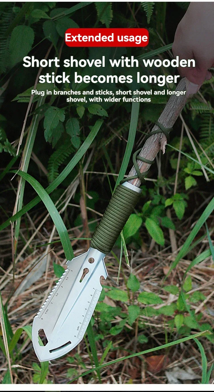 NEUE Camping Tragbare Ingenieursschaufel, Feldüberlebenswerkzeuge, Outdoor Edelstahl Multifunktionale Kleine Handschaufel – Detail 5