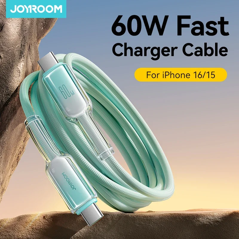 Joyroom PD 60 W USB C auf Typ C Kabel Schnelllade-Datenkabel für iPhone 16/15 Huawei Samsung Xiaomi USB-C Ladekabel 1,2/2 m