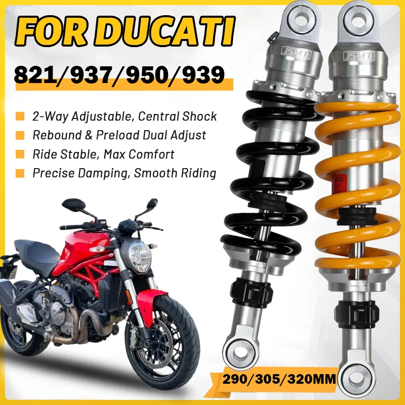 

JSMT FOR Ducati 950 939 290/305mm Dual Adjustable Center Rear Shock Absorber Preload & Rebound Suspension Parts