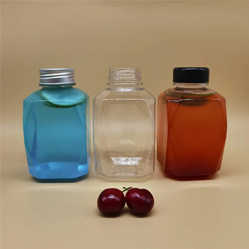 20pc Mason Jars Storage Prismatic Beverage Bottles Milk Tea Drink Bottle Plastic Bottle Travel Portable Tea Bar Shop Supplies