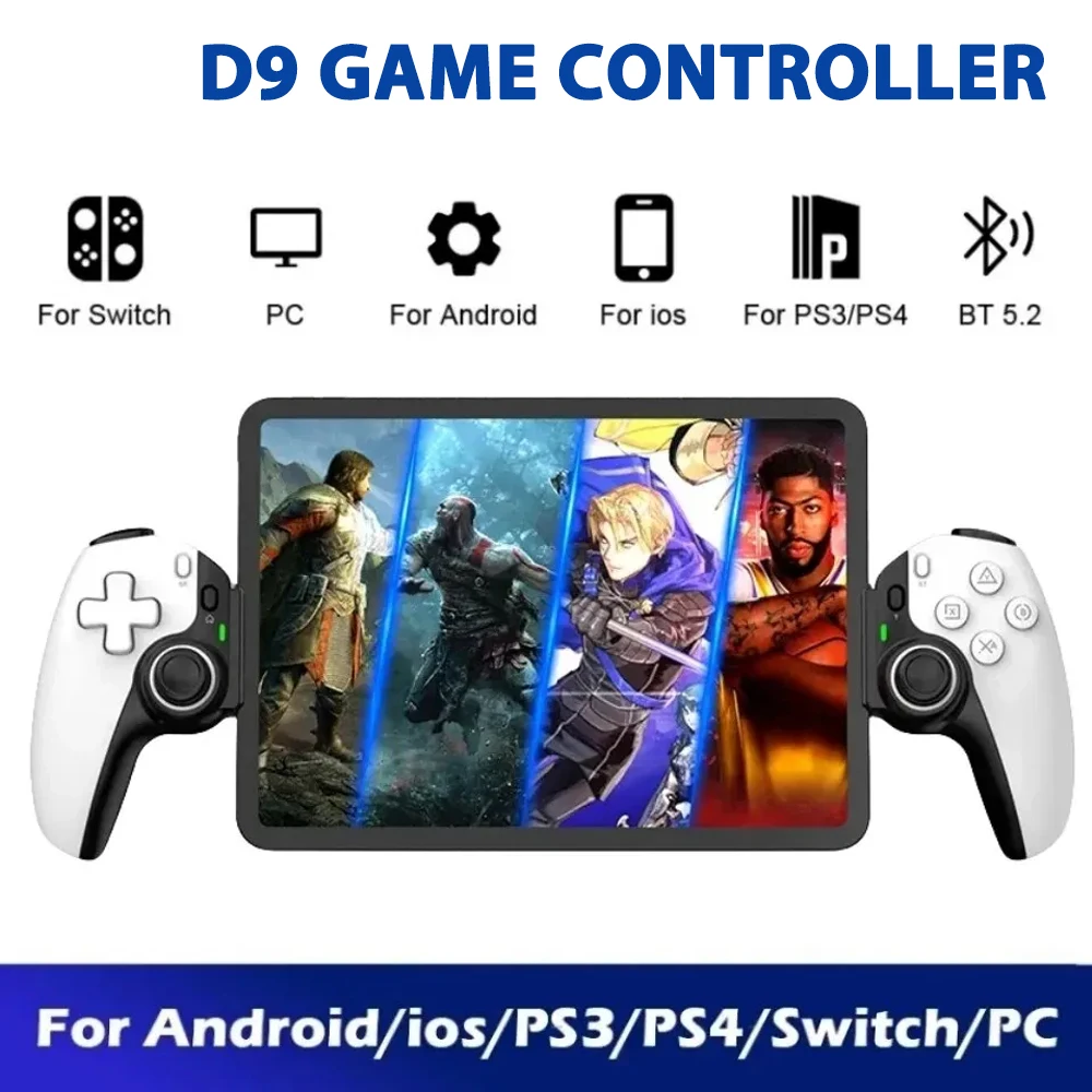 D9 Telescopic Game Controller Wireless BT Mobile Phone Gamepad with Turbo 6-axis Gyro for iOS Android PS3 PS4 Switch PC