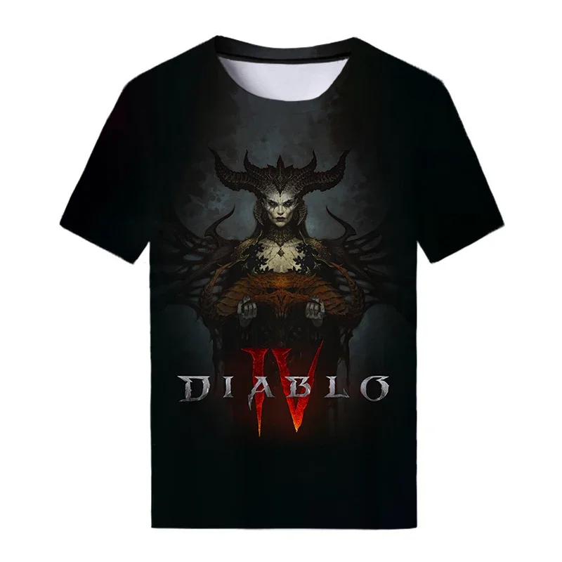 

Diablo 4 Game 3D Printed Men's T-shirt Street Casual Fashion Comfortable Breathable Loose Top Quick Drying Sports Short Sleeve