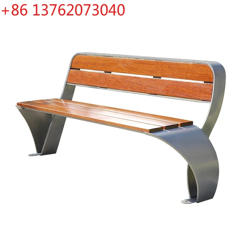

Metal Patio Benches Back Rest Outdoor Seating Wooden Park Bench Seat Garden Furniture