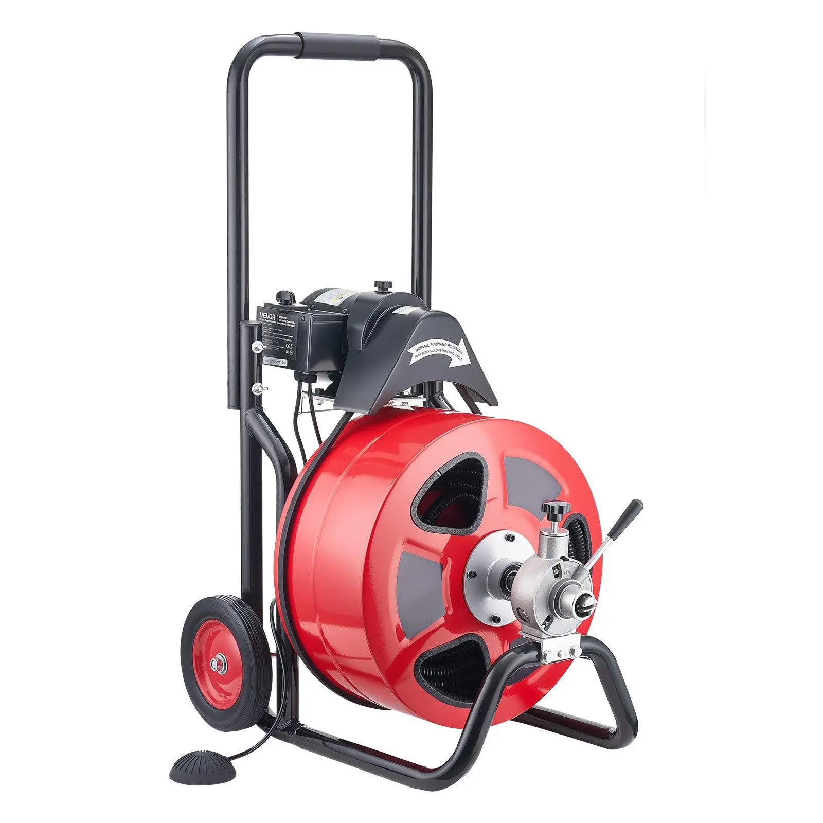 

Машина для прочистки канализации 100 футов x 3/4 дюйма, с автоматической подачей, на колесах, портативная, с 4 резцами