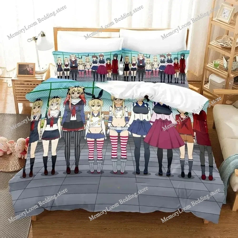 Anime Kantai Collection Bedding Set Boys Girls Twin Queen Sizes Duvet Cover Pillowcase Bed Kids Adult Fashion Home Textileextile