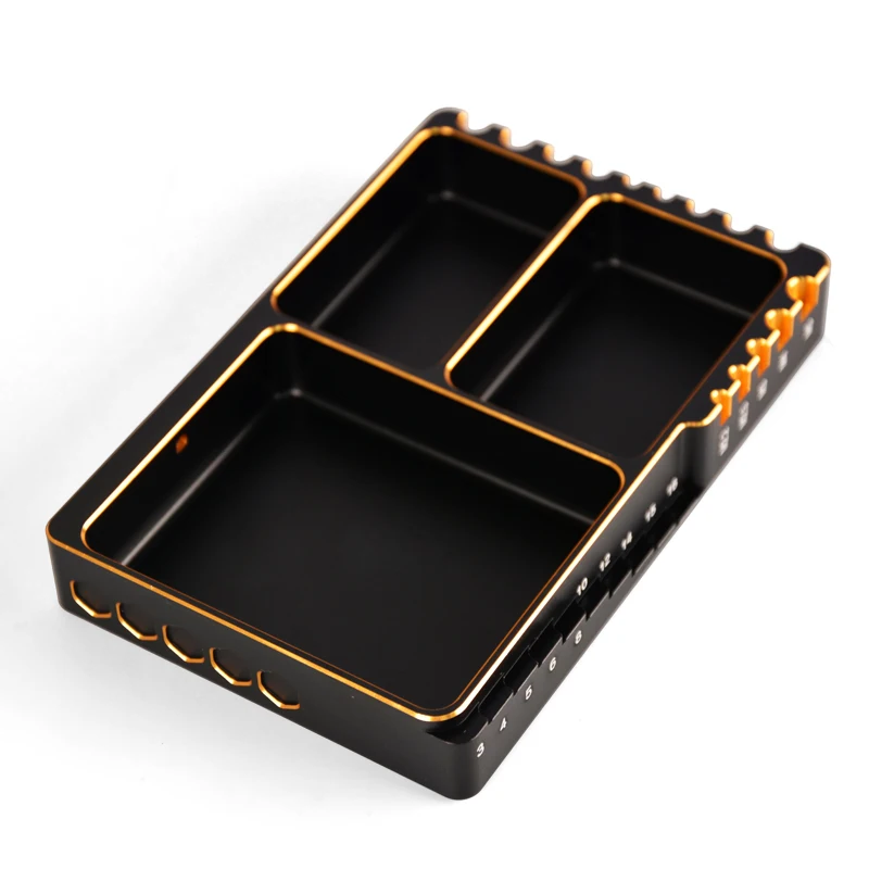 【Storage and Measurement Two-In-One】Aluminum Alloy Screw Measuring Board Multifunctional Tool Tray Suitable for Remote Control Cars/Boats/Aircraft Models Nut and Washer Size Management Tool