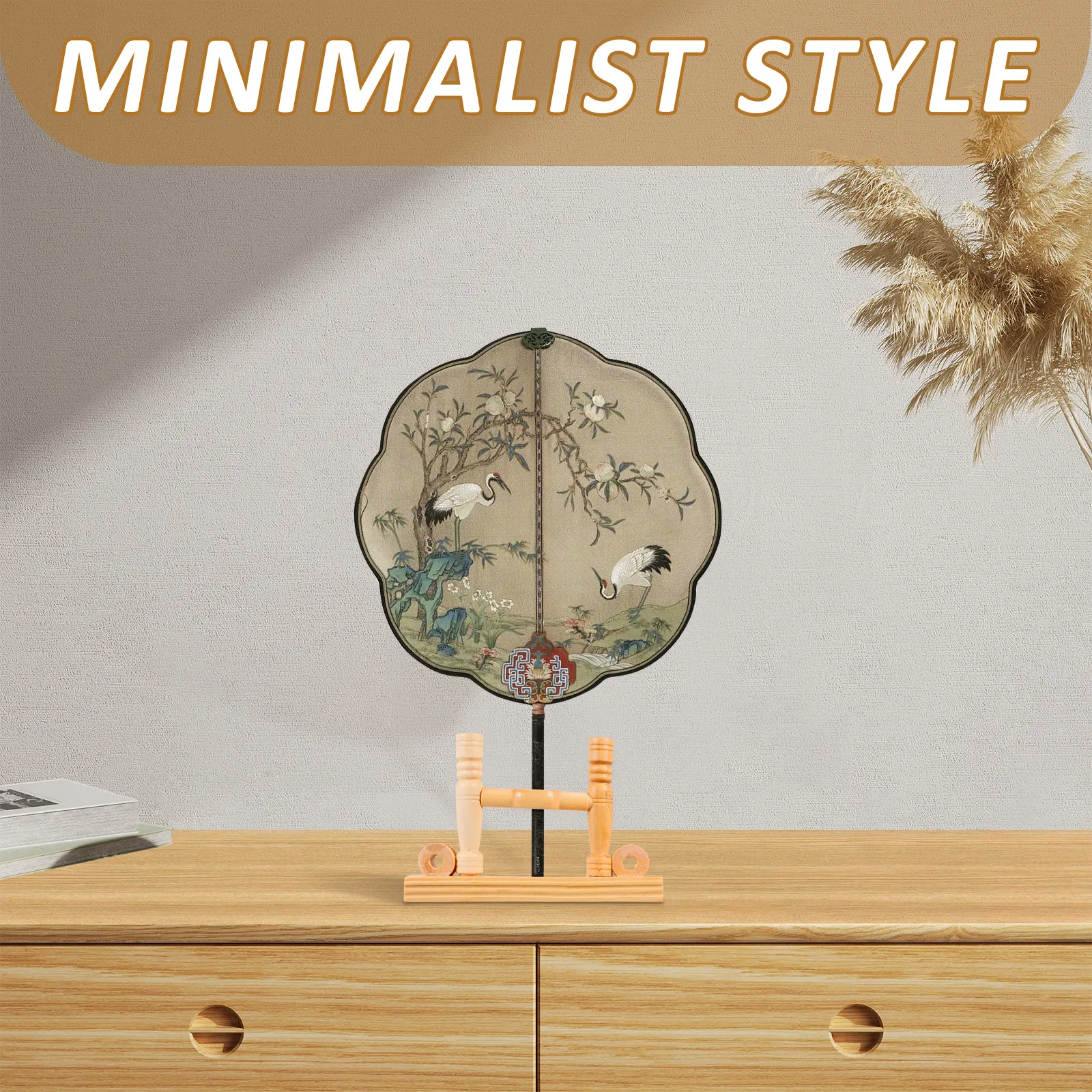 2 Pcs Displaying Fans Bracket Chinese Style Storage Decorative Stand Hand Chinese-style Circular