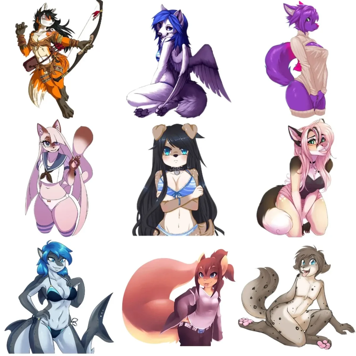 

Furry Sexy Animal Girl Cartoon Vinyl Stickers for Bicycle Laptop Motorcycle Glass Window Truck Wall Room Door Waterproof Decal