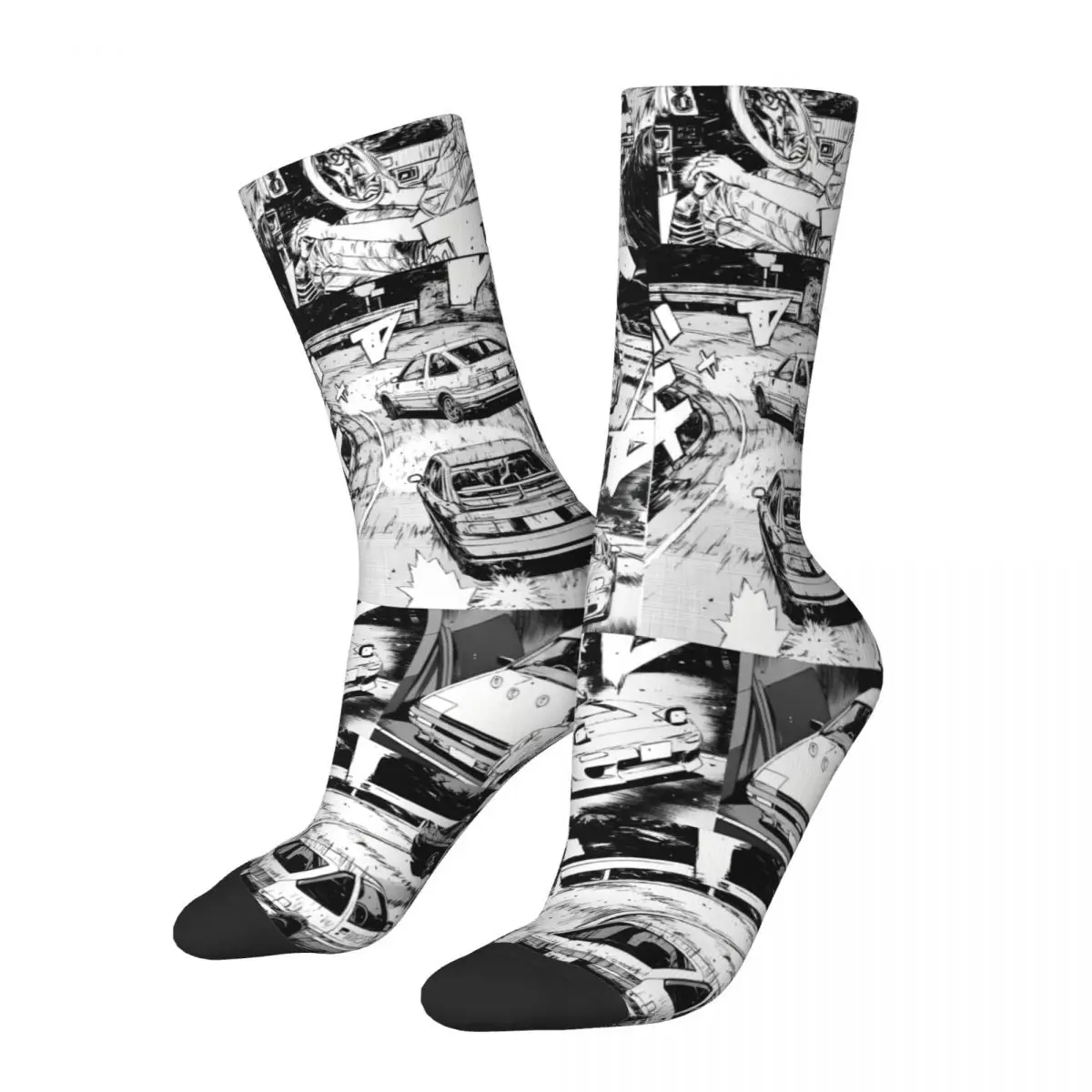 Initial D Manga Socks Male Mens Women Autumn Stockings Printed