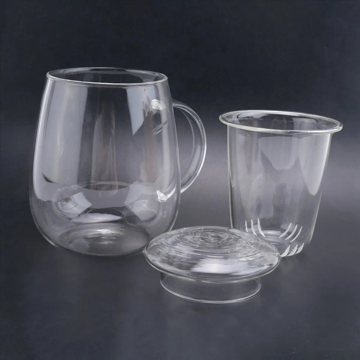 AB09 550Ml Tea Mug with Lid Filter,Coffee Cups Tea Set Mugs Beer Drink Mug Transparent Drinkware Glass Cup Chinese Style