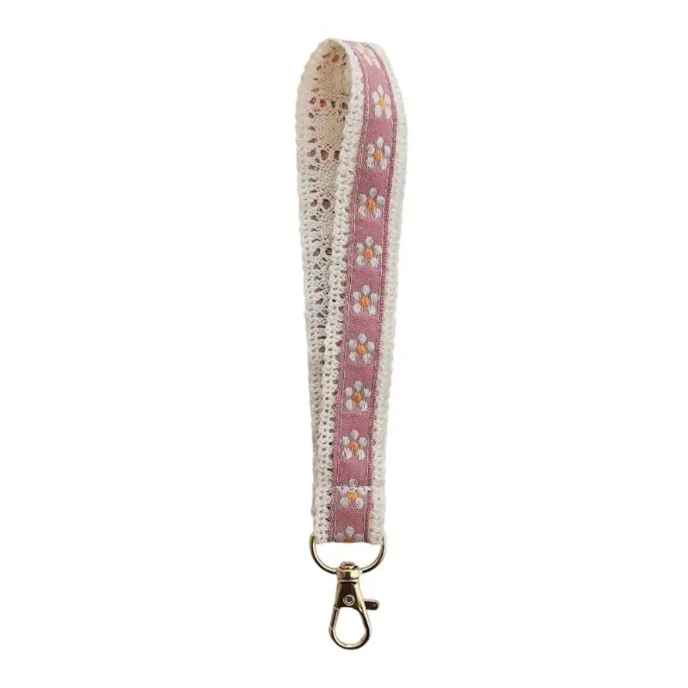 

Sweet Anti-Lost Lace Wrist Strap Cloth Pendant Flower Keychain Colourful Exquisite Trinket Bag Braided Rope Girls