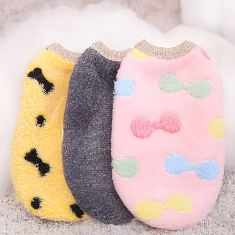 

New winter small pet clothes add wool thickening lambs wool composite thermal vest jacquard sets of head ma3 jia3