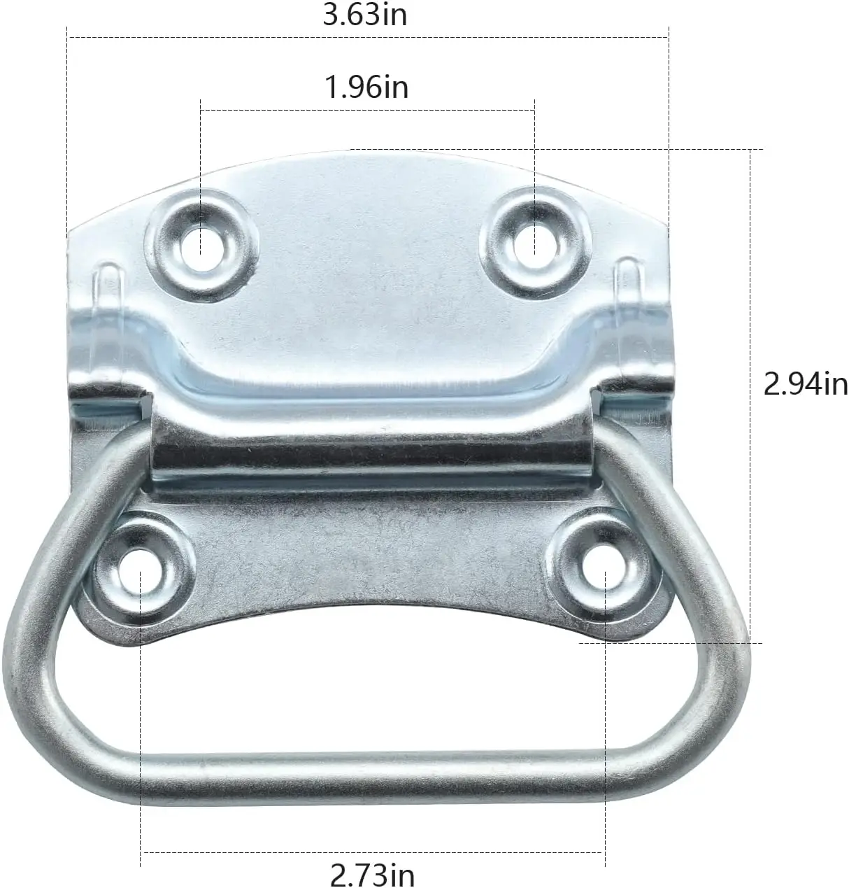 HARDWARE -1/2 inch Pull Ring Handle Toolbox Lifting Door Case Chest Pull Handles Zinc Plated 8 Pack