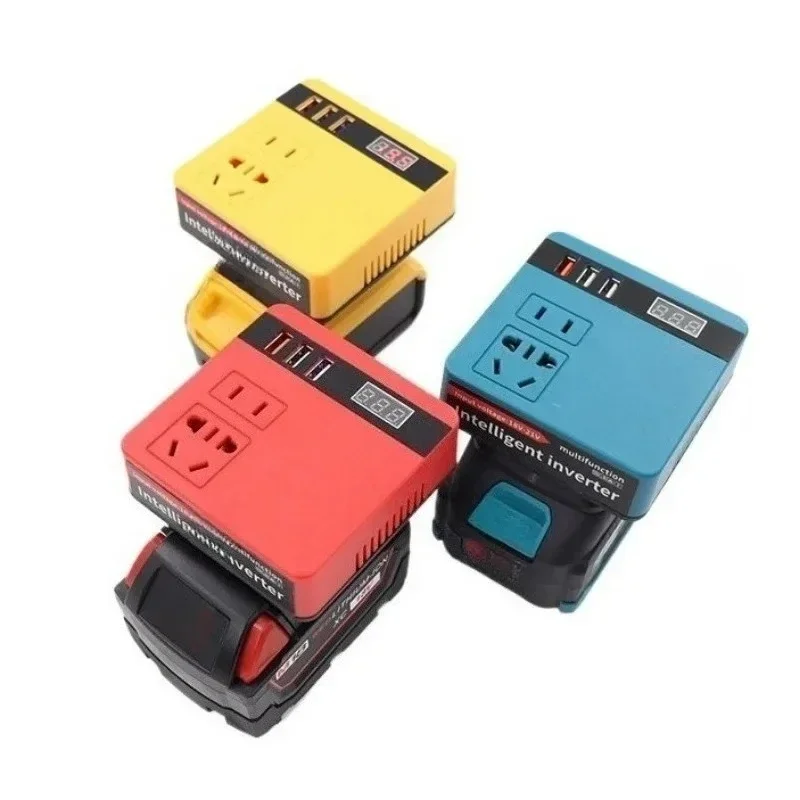 

【Fast Delivery】220V 300W USB Power Bank For Makita For Milwaukee For DeWalt For Dayi 18V Li-ion Battery Portable Intelligent Inv