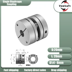 Aluminum alloy D20L20 single diaphragm coupling elastic joint D20mm L20mm ball screw step servo motor encoder computer FA parts