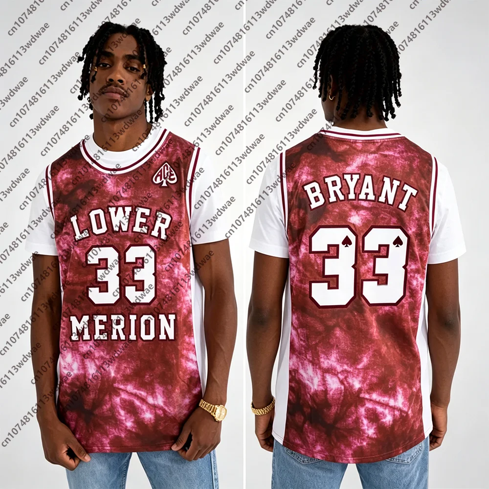 Camiseta de Baloncesto Retro Kobe Bryant 33 Lower Merion 2026, sin Mangas, de Malla, para Hombre, Estilo Vintage, Deportiva, para Niños