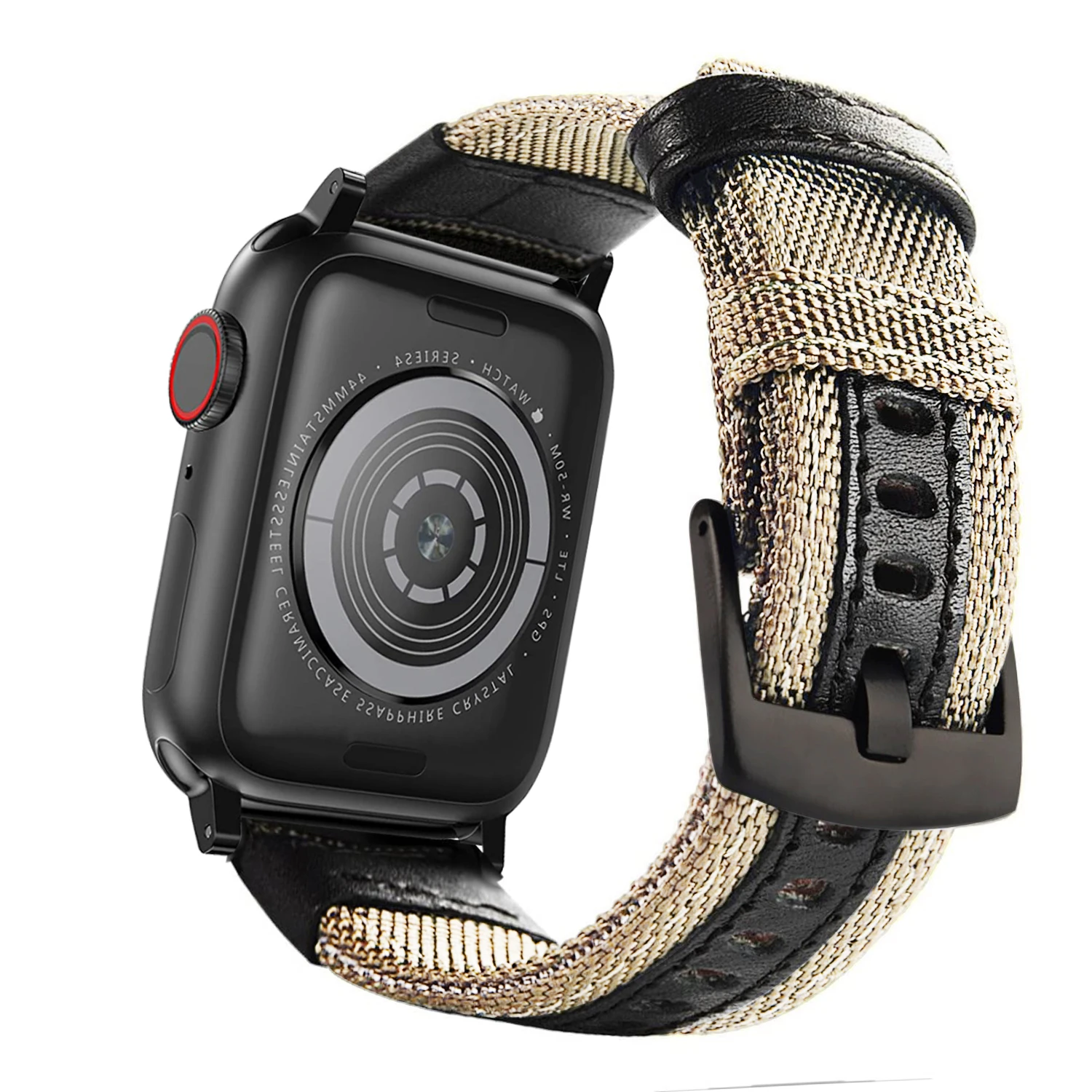 Loop Nylon fabric Leather Strap For Apple Watch band 8 7 44mm 41mm 45mm Elastic Bracelet for iWatch Ultra49mm Series 6 SE 5 4 3 image 2
