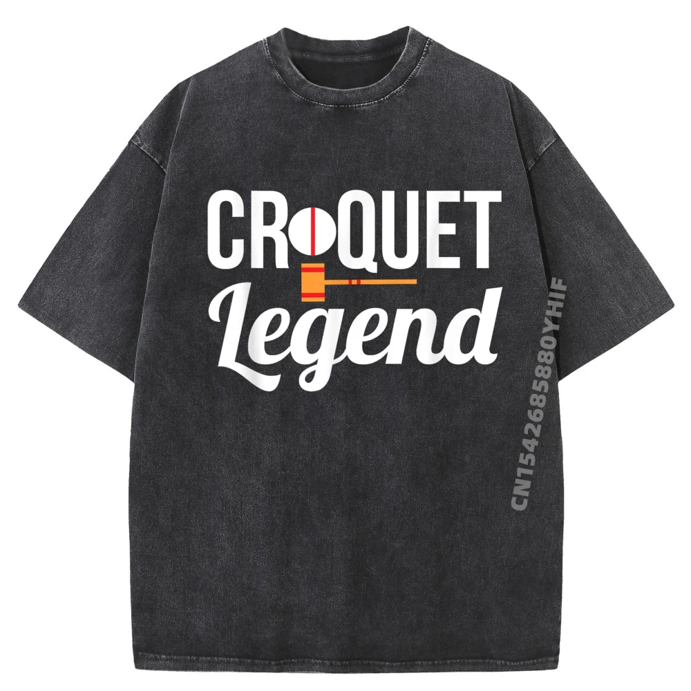 

Croquet Croquet Legend Awesome Croquet Player Green And White Graphic T Shirt Men's Clothing Luxury Washed Shirt