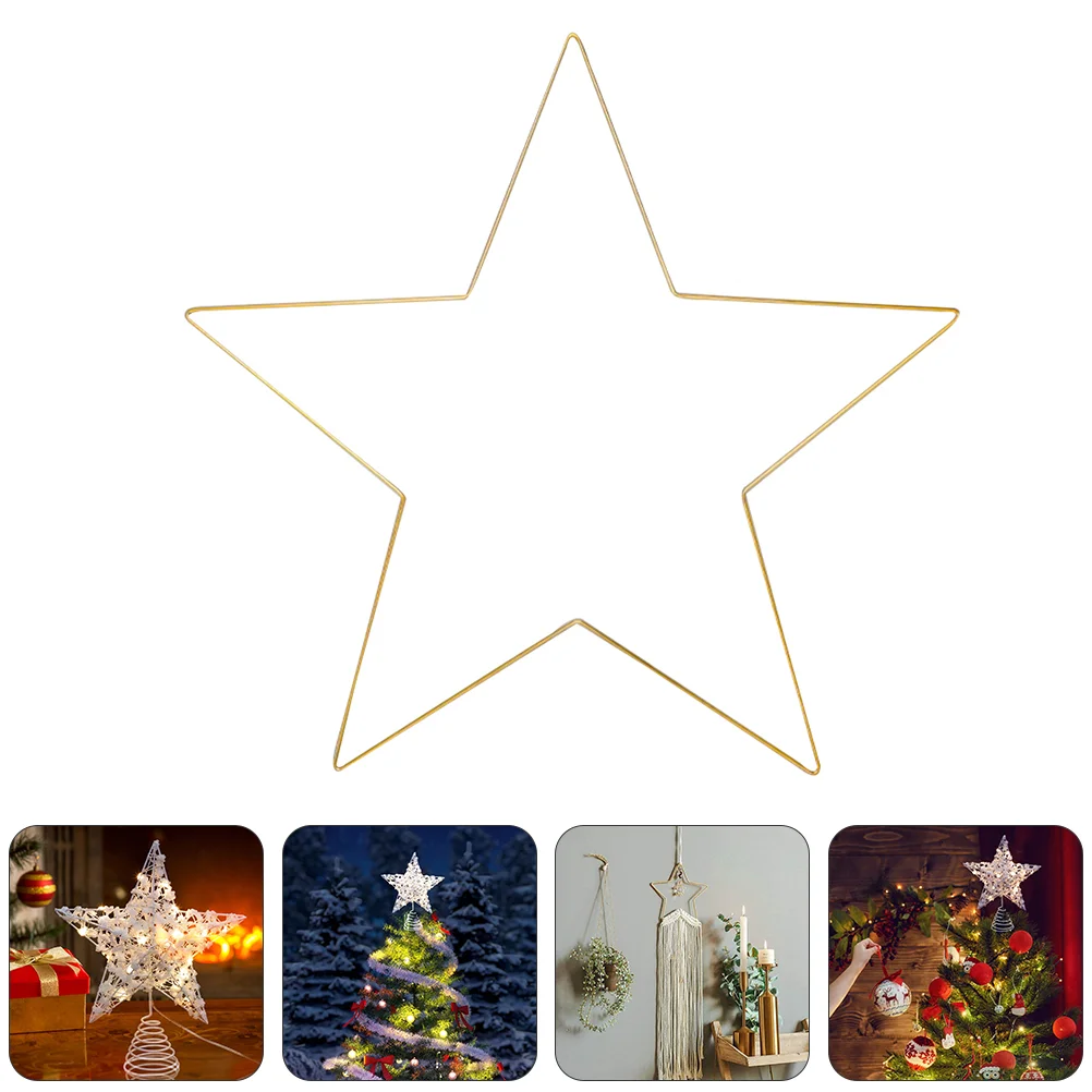 

25 CMx3MM Home Decor Metal Pentagram Shape Wall Hangable Ornament Wreath DIY Frame for Craft Golden Iron Star Party Adorment