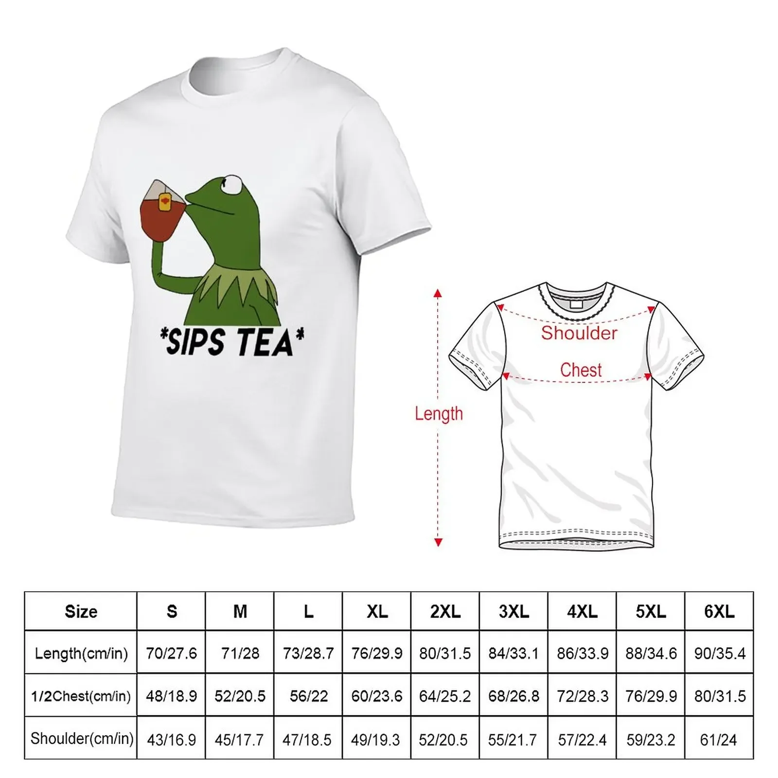 sips tea T-Shirt anime oversizeds boys animal print Men's t-shirt