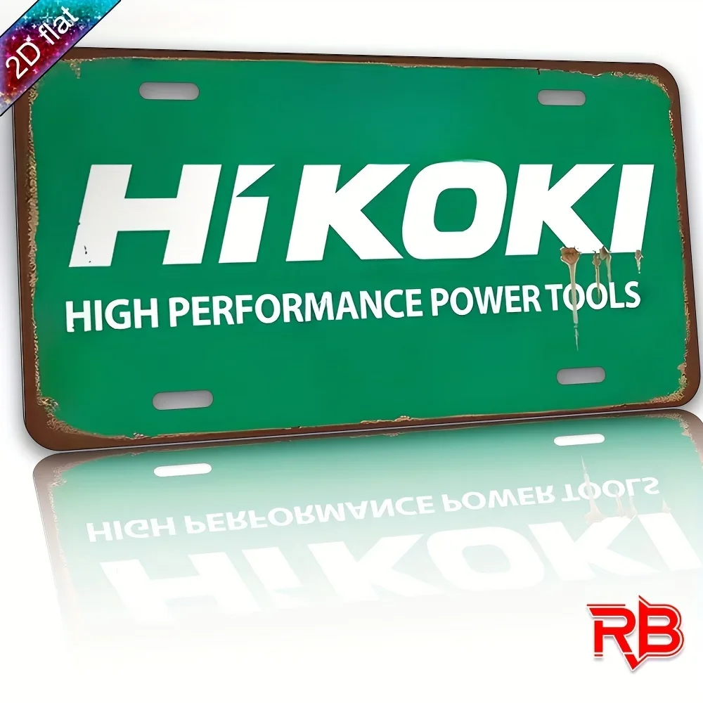 High Performance Power Tools Retro Aluminum Tin Sign, 2D Flat Industrial Wall Art for Tool Lover Home