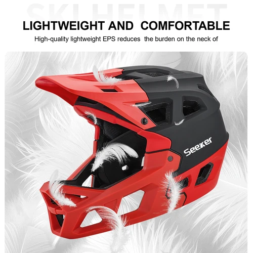 Imagen 2 del producto Casco completo de bicicleta todoterreno Seeker, casco de carreras de cuesta abajo integrado, casco de bicicleta de montaña para hombres y mujeres al aire libre