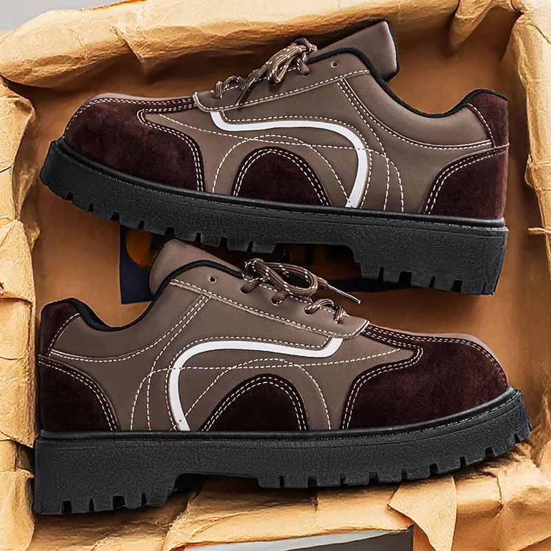 

Модные спортивные кроссовки для мужчин из искусственной кожи, водонепроницаемая мужская обувь для бега, нескользящие кроссовки для активного отдыха и походов.