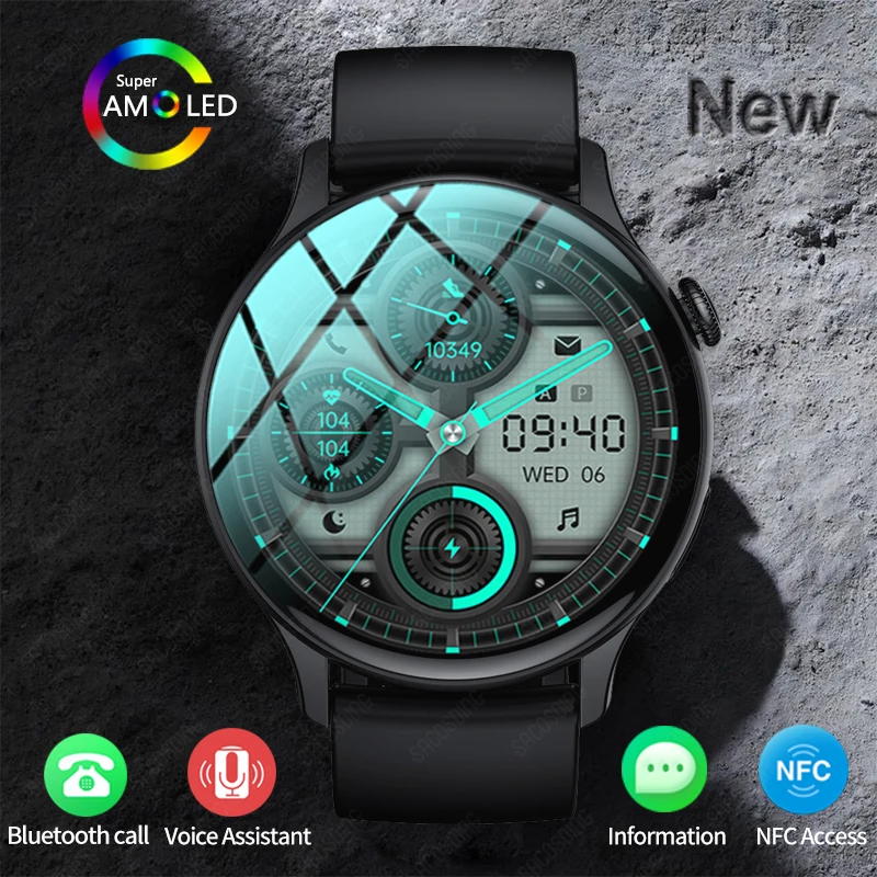 

2023 New Smart Watch Men 466*466 AMOLED 1.43" HD Screen Always Display Time NFC Bluetooth Call Waterproof Smartwatch For Android