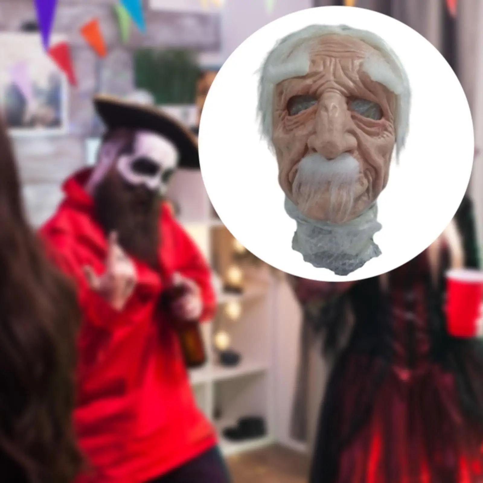

Realistic Old Man Mask Funny Novelty Costume Party Mask 3D Realistic Mask for Fancy Dress Parties Theaters Holiday Cosplay Party
