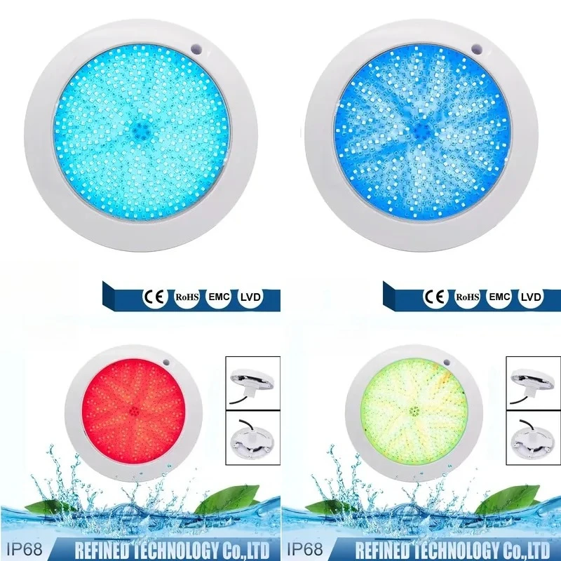 Refined Thickness Wall-Mounted LED Swimming Pool Light Underwater Lamp IP68 RGB LED Swimming Pool Lamp for Fiberglass Use