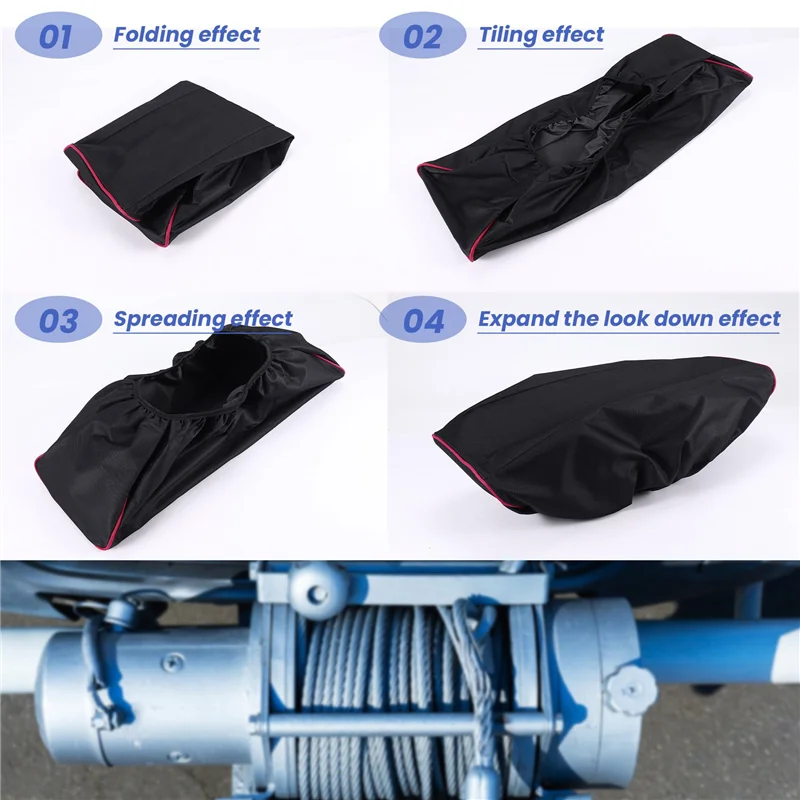 

600D Winch Dust-Proof Cover 5000LB-13000LB Pound Capacity Range Waterproof Winch Cover Car Accessories