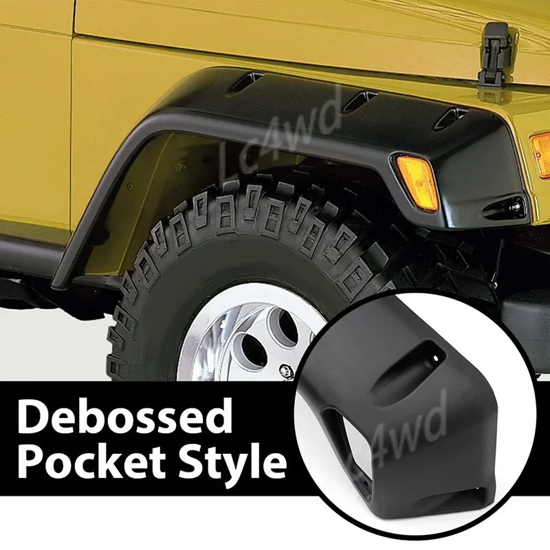LC4WD 4x4 Mud Guard Fender Flares For Jeep Wrangler TJ 1997-2006 Wheel Arch Extensions Kits Mudguards Exterior Accessories