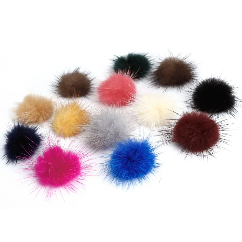 Mink Fur Ball 100PCS 30MM Fur Pompom DIY Jewelry Findings Mink Ball for shoes jewelry cloth Findings Components