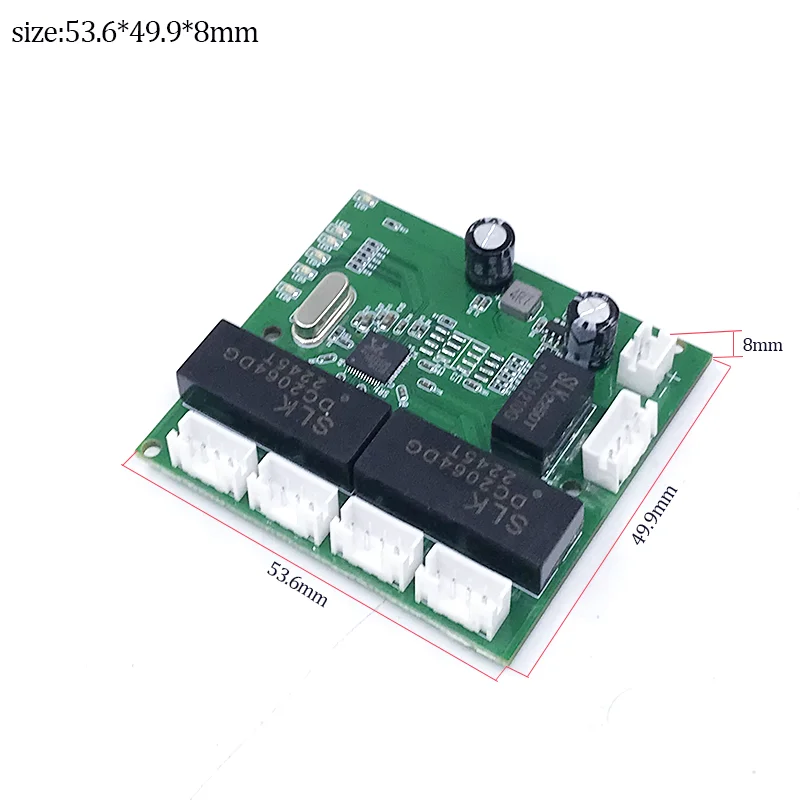 Fast switch mini 5 port ethernet TAP  switch 10 / 100mbps network switch HUB pcb module board for system integration module