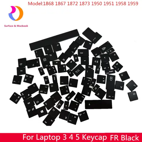 Microsoft Surface Laptop 3 4 5 키 캡 키 컵 FR 레이아웃 검정색 1868 1867 1872 1873 1950 1951 1958 1958