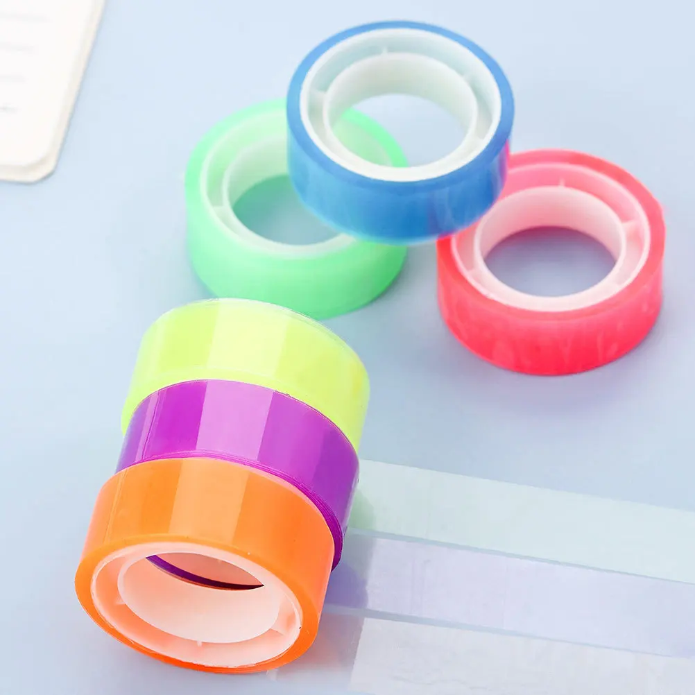 6 قطعة شريط شفاف ملون للمجلات Crafts بها بنفسك الحرف سكرابوكينغ مدرسة مكتب المنزل استخدام مشرق سهلة قطع لاصق