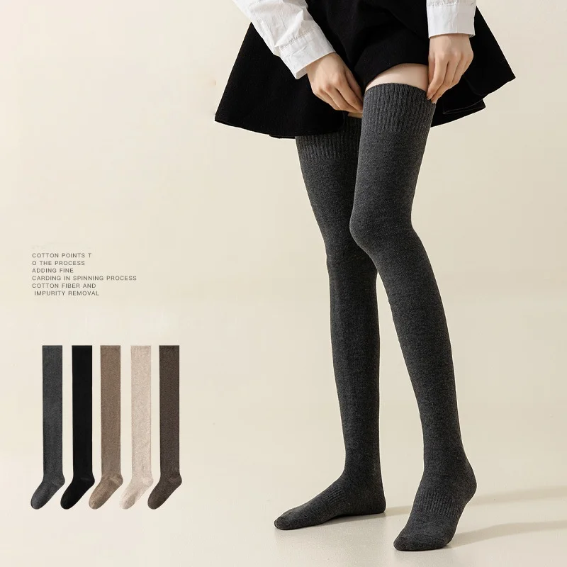 2026 Damen-Strümpfe Winter Dicke Baumwoll-Kniestrümpfe Overknee-Strümpfe Oberschenkelhohe Strümpfe Beinwärmer Warme Socken für Frauen