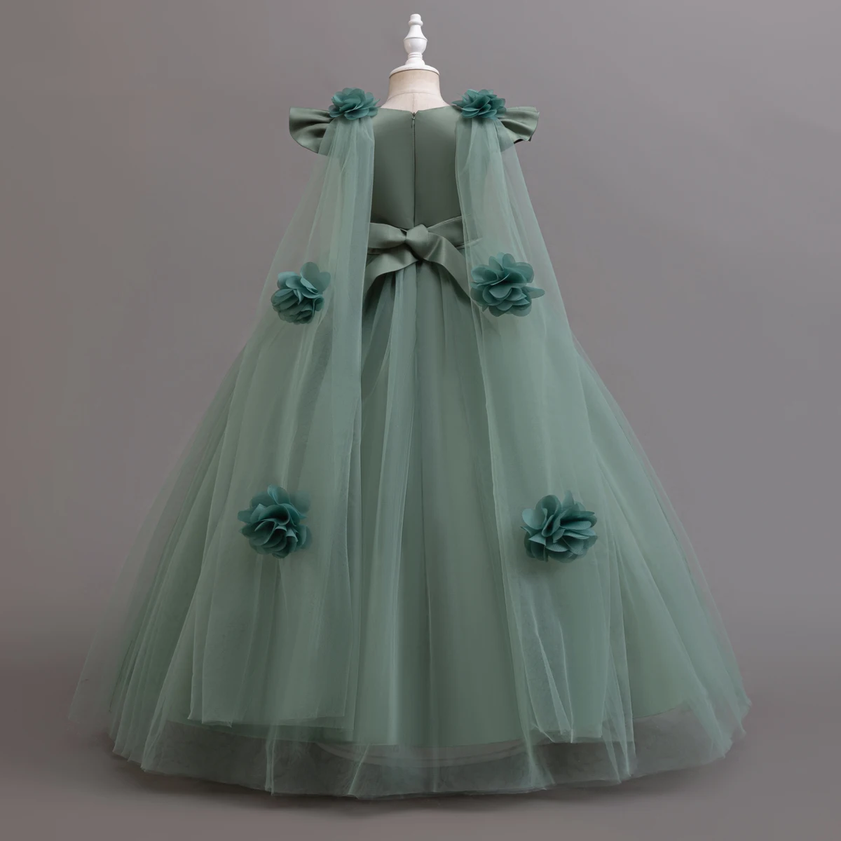 Teen Long Flower Bridesmaid Dresses For Girls Children Wedding Prom Gown Girl Party Dress Elegant Kids Communion Evening Clothes