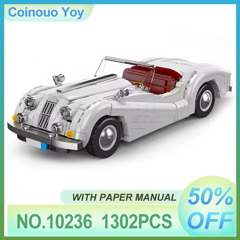 

MOULD KING 10236 Classic Sport Car XK140 OTS Model Building Blocks MOC Roadster Assembly Puzzle DIY Toys Set Chrismas Gifts Kids