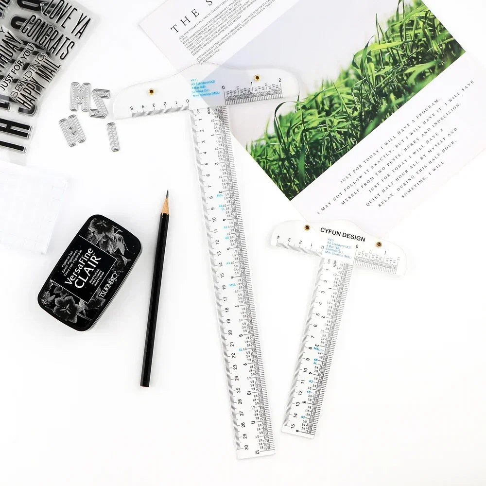 6" oder 12" klares Acryl-T-Quadrat-Lineal für einfache Referenz beim Basteln. T-Quadrat-Lineal, um Dinge gerade auf Papierkarten zu erhalten