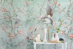 Chinoiserie Wallpaper Peony Blossom Wall Mural Peel and Stick