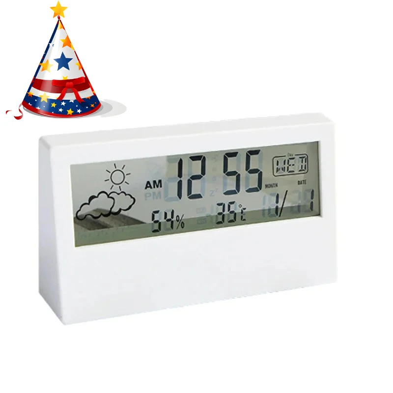 

Светодиодный термометр, термогигрометр, многофункциональный электронный измеритель температуры и влажности, метеостанция для дома с будильником